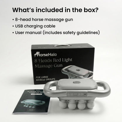 HorseHalo™ 8 Heads Red Light Massage Gun